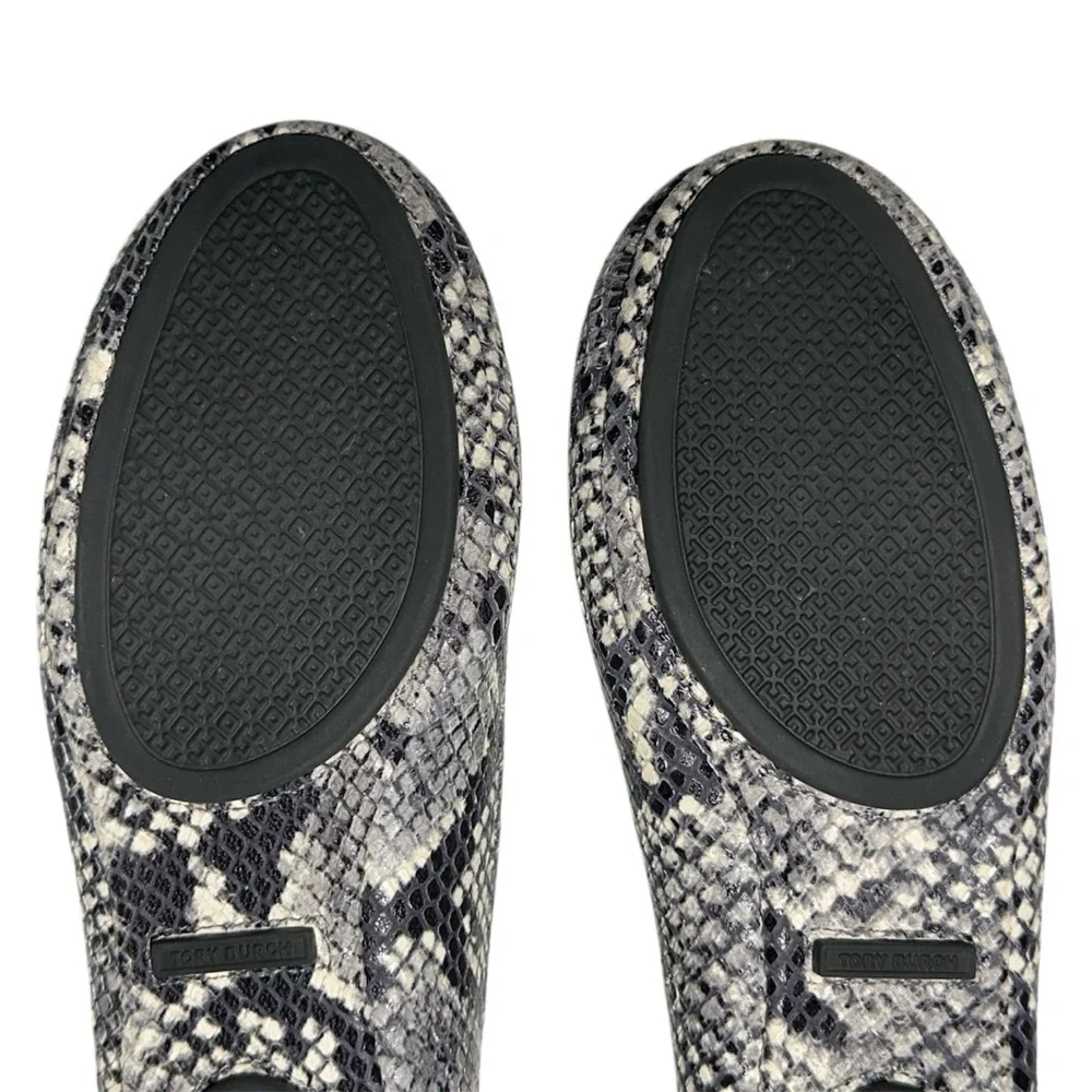 Tory Burch Tri Color Python Embossed Leather Minnie Flats Size 8.5 Animal Print - Picture 14 of 16